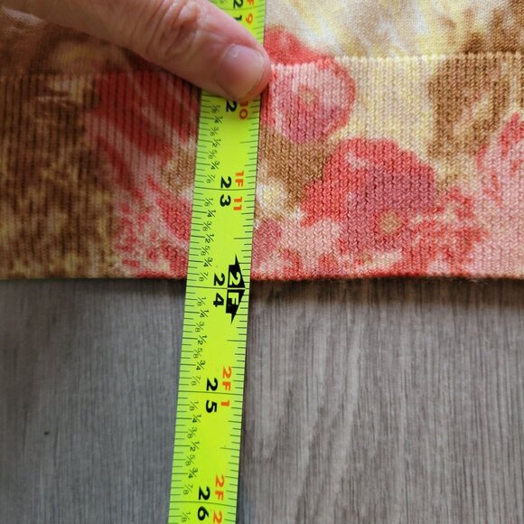 Talbots Womens Floral Cardigan Sweater L Beige & Pink Beaded Accents - Picture 7 of 9